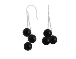 925 Sterling Silver Black Shell Pearl Earrings