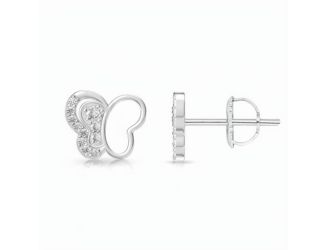 Sterling Silver Crystal Butterfly Earrings