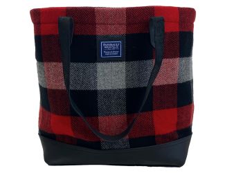 Faribault Mill Lowertown Tote - Tri-Color Buffalo Check Red