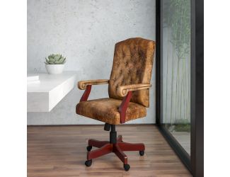 Bomber Brown Classic Executive Swivel Office Chair with Arms - Task Chair
