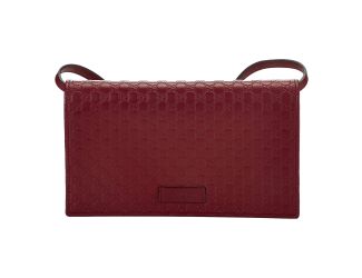 Gucci Microguccissma 'GG' Burgundy Red Womens Wallet Crossbody Handbag