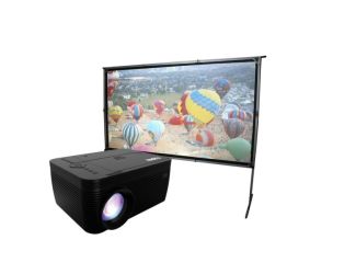 Naxa Projector w/ dvd player + 100" Portable Outdoor screen