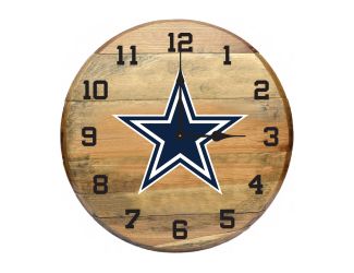 Dallas Cowboys Oak Barrel Clock