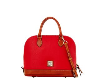 Pebble Grain Zip Zip Satchel