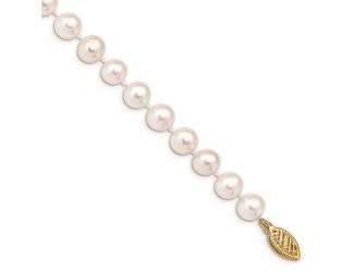 14k 6-7mm White Near Round Freshwater Cultured Pearl Necklace