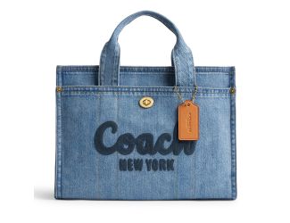 Denim Cargo Tote - Indigo/Brass
