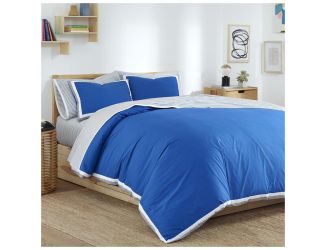 Full Queen Comforter Set With Antimicrobial Technology - (Blue)