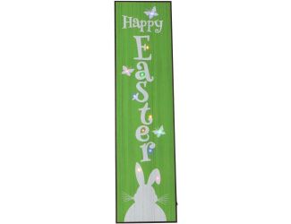45-In. HAPPY EASTER Porch Leaner Sign with Battery-Operated LED Lights, Festive Spring Decoration, G