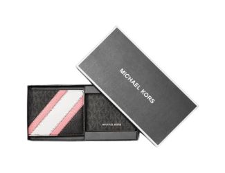 Logo Stripe Wallet & Passcase Gift Set