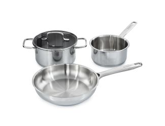 Helix 5Pc Recycled Stainless Steel Cookware Set, Glass Lids