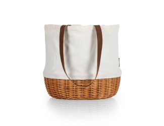 Coronado Canvas & Willow Basket Tote Beige Canvas