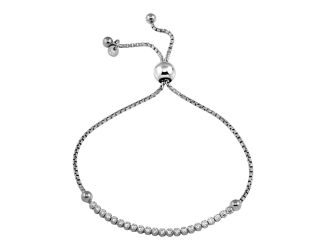 PARIKHS Rhodium Plated Adjustable CZ Bracelet in 925 Sterling Silver