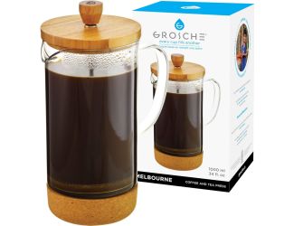 French Press: MELBOURNE 8 Cup Bamboo & cork French presscoffee maker, 1000ml