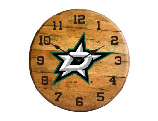 Dallas Stars Oak Barrel Clock