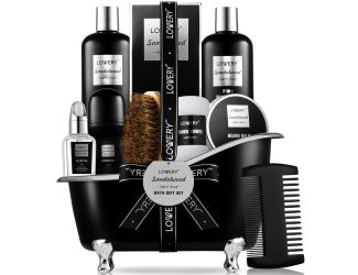 Beard Grooming Sandalwood Gift Basket Size 11 Pieces