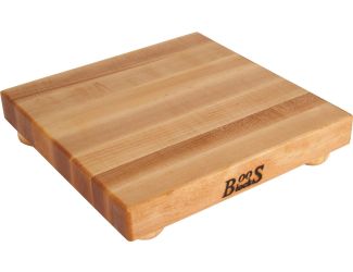 Maple Cutting Board w/ Wooden Bun Feet, 12'' x 12'' x 1.5''