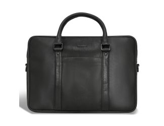 Onyx Leather Slim Briefcase Size 16.3"x11.6"