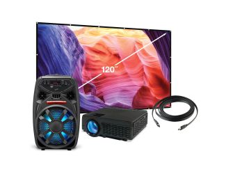 Projector Bundle with Bluetooth and 120" Projection