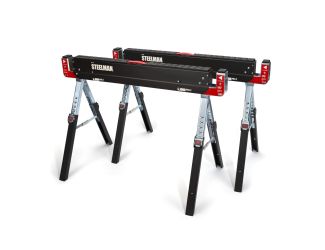 Height Adjustable Folding Sawhorse and Work Table - Set of 2