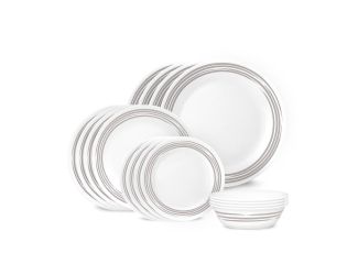Brushed Silver 16pc Dinnerware Set