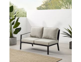 Clark Outdoor Metal Sectional Left Side Loveseat