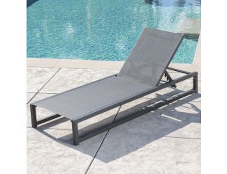 Modesta Outdoor Aluminum & Mesh Chaise Lounge