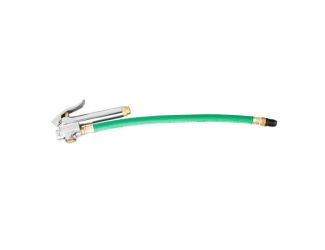 Straight Chuck Tire Inflator with Green 12" Hose
