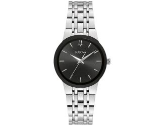 Ladies' Corporate Exclusive Futuro Watch, Silvertone with Black Dial