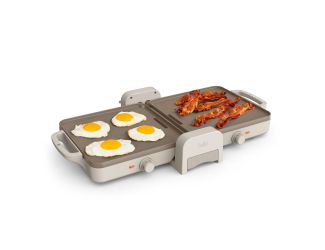 Fold-n-Store Dual Temp Ceramic Griddle Oatmilk