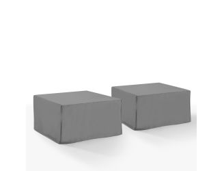 2Pc Square Table And Ottoman Furniture Cover Set