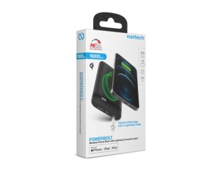 Naztech PowerBolt 10,000 mAh Wireless 20W USB-C PD Fast Charge Power Bank with MFi Lightning Port