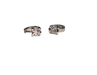 Latonia Cabella Solitaire CZ Hoop Earrings