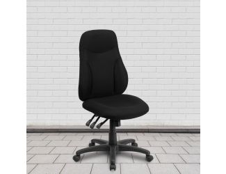 High Back Black Fabric Multifunction Swivel Ergonomic Task Office Chair