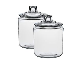 Set of 2 Heritage Hill 1/2 Gallon Glass Jars w/ Lids