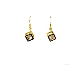 Diamante Dangling CZ Earrings in Gold