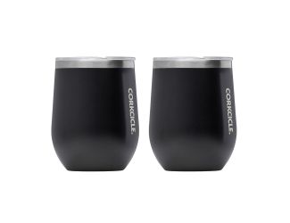 12oz Stemless Wine Cup - Matte Black, 2 Pack
