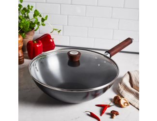 Dragon 12" Carbon Steel Wok w/ Lid