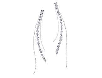 Crystal Accent Linear Drop Earrings