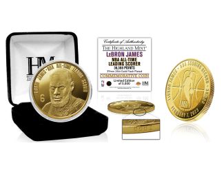 Lebron James All-Time Leading Scorer Gold Coin
