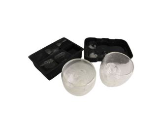 Set of 4 Glass Set with Round and Square Ice Cube Sets