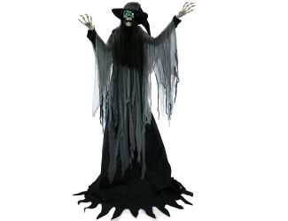 7.5-Ft. Tall Motion-Activated Macabre Skeleton Witch by SVI, Premium Talking Halloween Animatronic,
