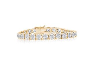 Bright White Privilege Round Lab Grown Diamond Tennis Bracelet in 14K Yellow Gold 18.00ct,EF,VS1 VS2