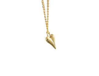 Latonia Cabella created Sterling Silver 18K Gold Vermeil Modern Heart Necklace