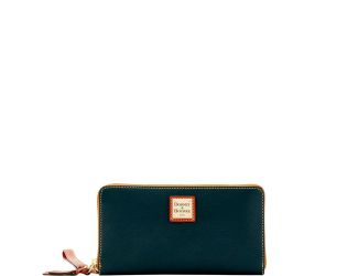 Pebble Grain Large Zip Around Wristlet
