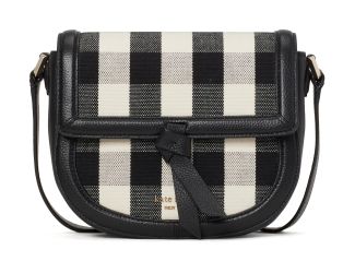 Knott Gingham Medium Saddle Bag - Black Multi