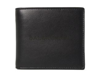 Balenciaga Cash Black Calfskin Leather Perforated Bifold Wallet