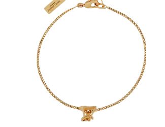 Saint Laurent Monogram Twist Gold Metal Chain Bracelet