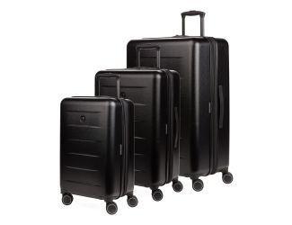 8020 3pc Expandable Hardside Luggage Spinner Set Black