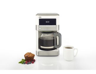 Brewsense 12-Cup Drip Coffee Maker - Stainless Steel/White