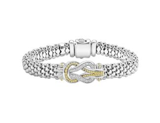 Two-Tone Knot Caviar Diamond Bracelet Size 7"